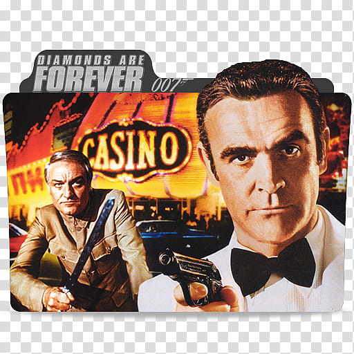 James Bond movies Sean Connery folder icons,  James Bond Diamonds are forever transparent background PNG clipart