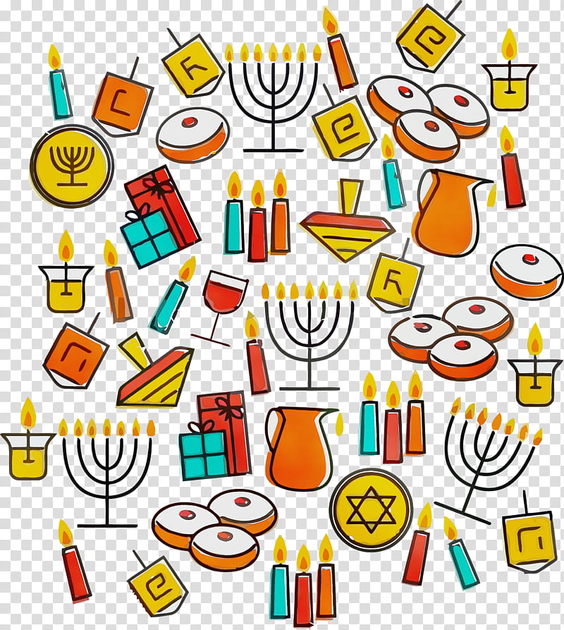sign icon, Happy Hanukkah, Watercolor, Paint, Wet Ink transparent background PNG clipart