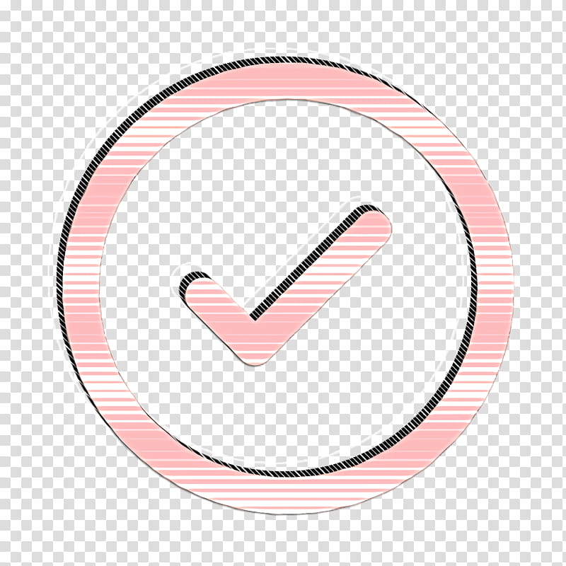 Correct icon IOS7 Premium icon signs icon, Pink, Line, Circle, Symbol transparent background PNG clipart