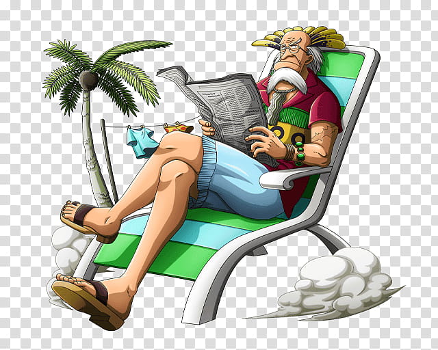 Crocus ship doctor of Roger Pirates, man sitting on lounge chair while reading newspaper transparent background PNG clipart