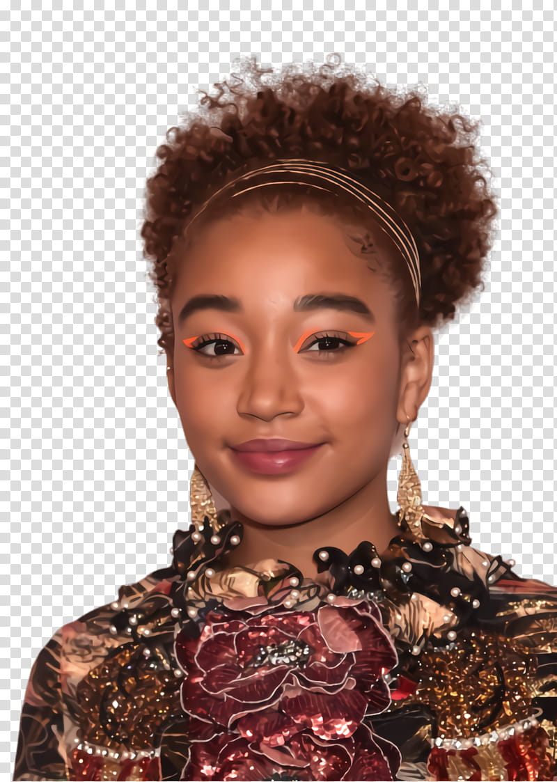 Hair, Amandla Stenberg, Afro, Makeover, Hair Coloring, Jheri Curl, Brown Hair, Jheri Redding transparent background PNG clipart