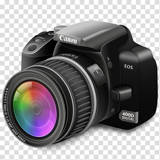 Camera Icon, Camera Color Lens_x, black Canon EOS camera transparent background PNG clipart