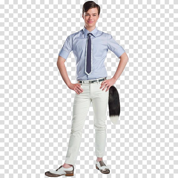 Klaine, smiling Chris Coffer standing and with arms akimbo transparent background PNG clipart