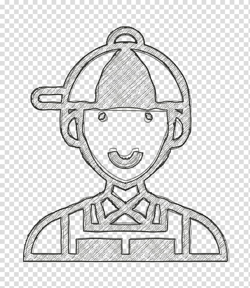 Boy icon Careers Men icon Manager icon, Line Art, White, Head, Cartoon, Coloring Book, Headgear, Blackandwhite transparent background PNG clipart