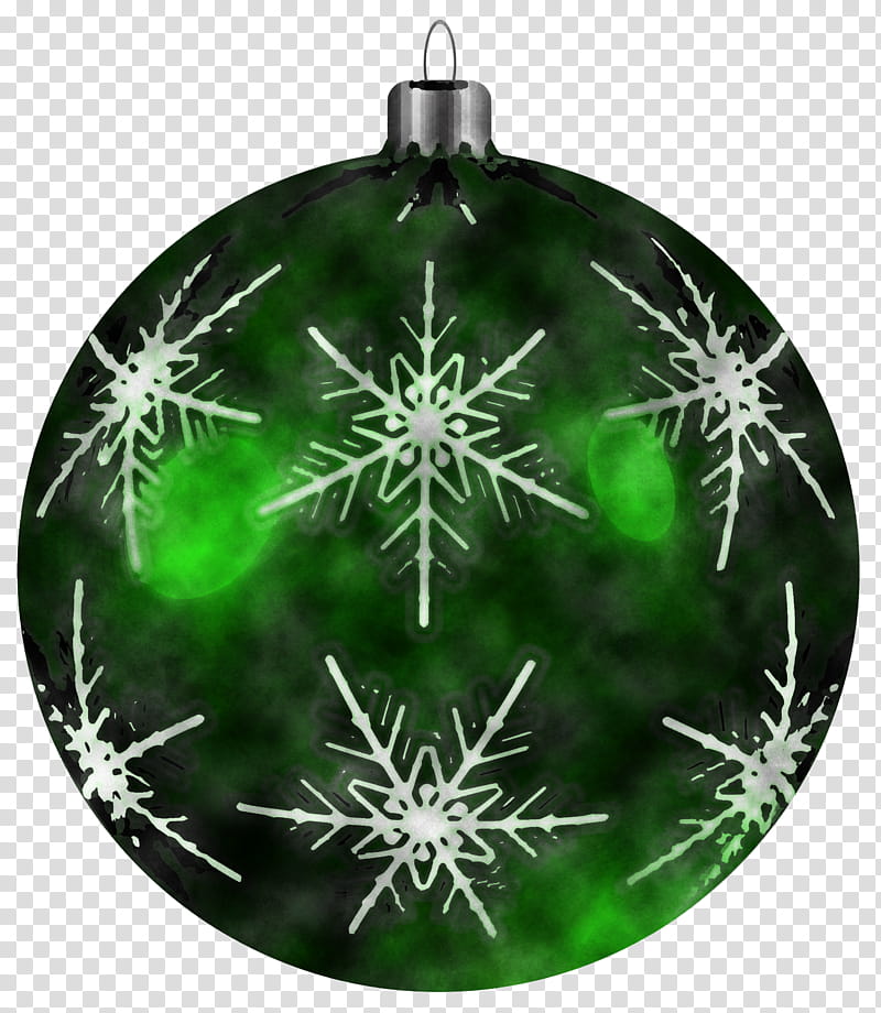 Christmas ornament, Green, Christmas Decoration, Snowflake, Holiday Ornament, Interior Design, Plant, Silver transparent background PNG clipart