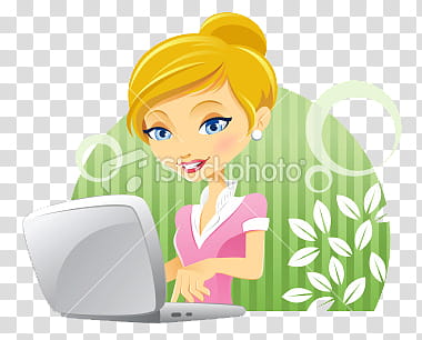 cositas de chicas, animated woman using laptop computer transparent background PNG clipart