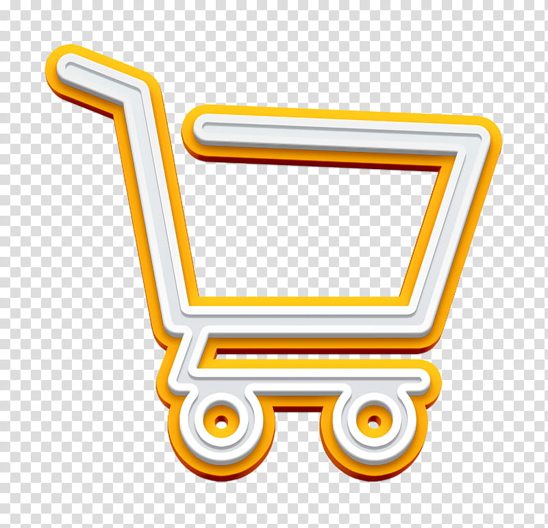 Cart icon commerce icon Shopping cart empty side view icon, Shopping Store Icon, Yellow, Line, Vehicle transparent background PNG clipart