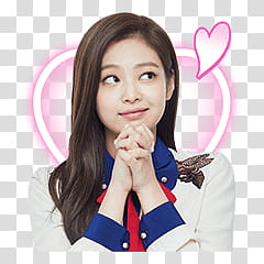 BLACKPINK Line, smiling woman wearing white and blue long-sleeved top transparent background PNG clipart