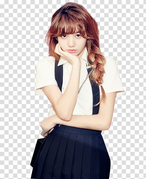 BLACKPINK PRE DEBUT, girl in white and blue school uniform transparent background PNG clipart