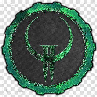 Quake  ICON, qglass, black and green logo transparent background PNG clipart