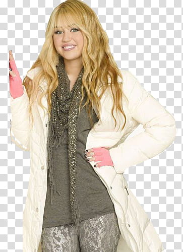 Miley Cyrus wearing white coat transparent background PNG clipart