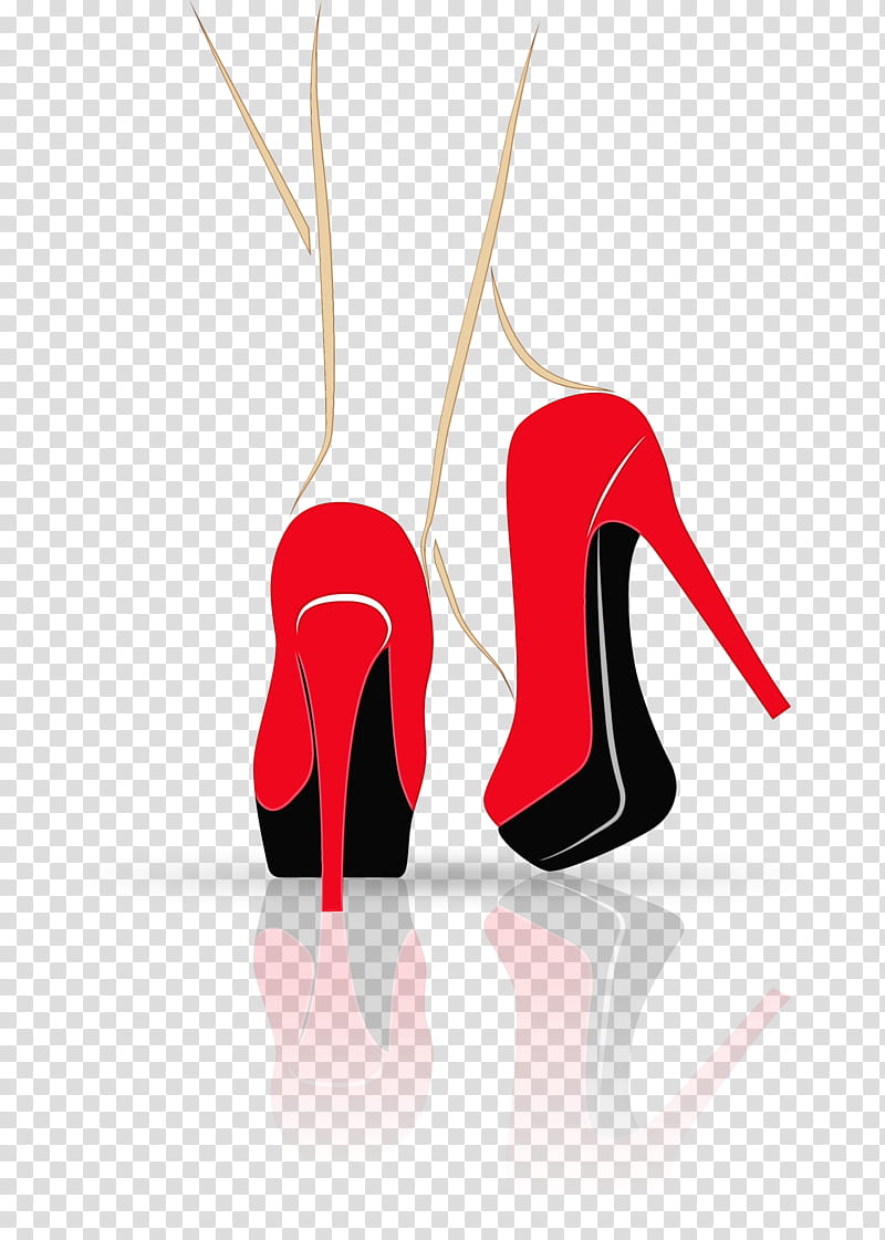 high heels footwear red shoe carmine, Watercolor, Paint, Wet Ink, Leg, Court Shoe, Logo transparent background PNG clipart