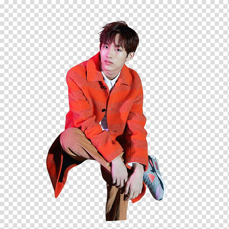 NCT NCTmentary, NCT member in orange jacket transparent background PNG clipart