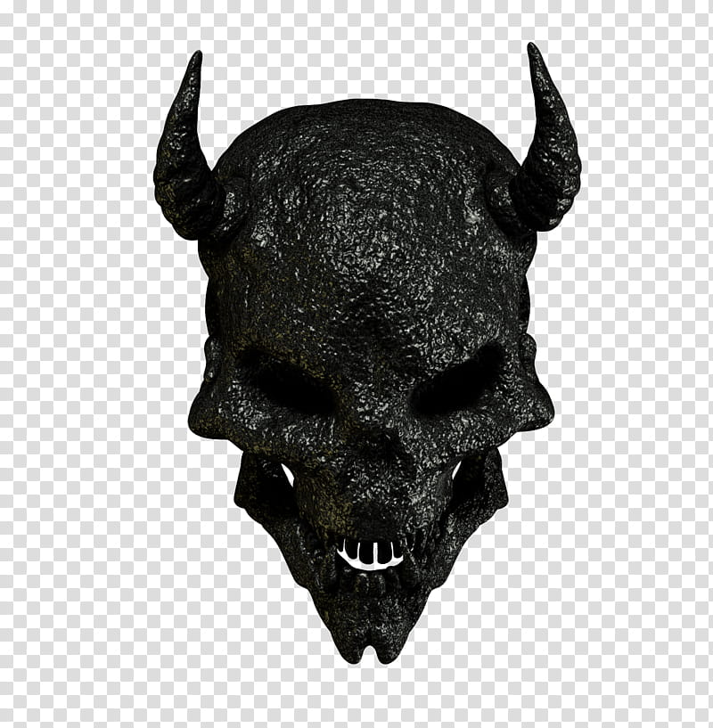 Demon Skull , black skull transparent background PNG clipart