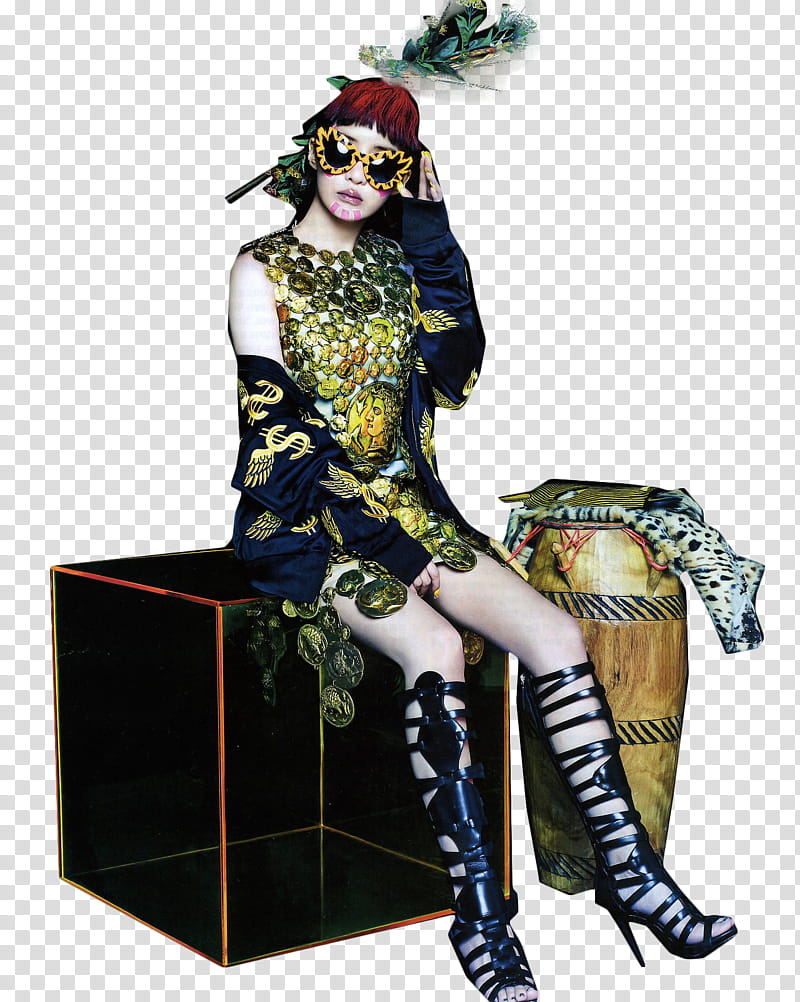 ne render, woman sitting on black cube box transparent background PNG clipart
