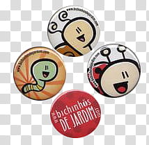 , four assorted-color pin back buttons transparent background PNG clipart