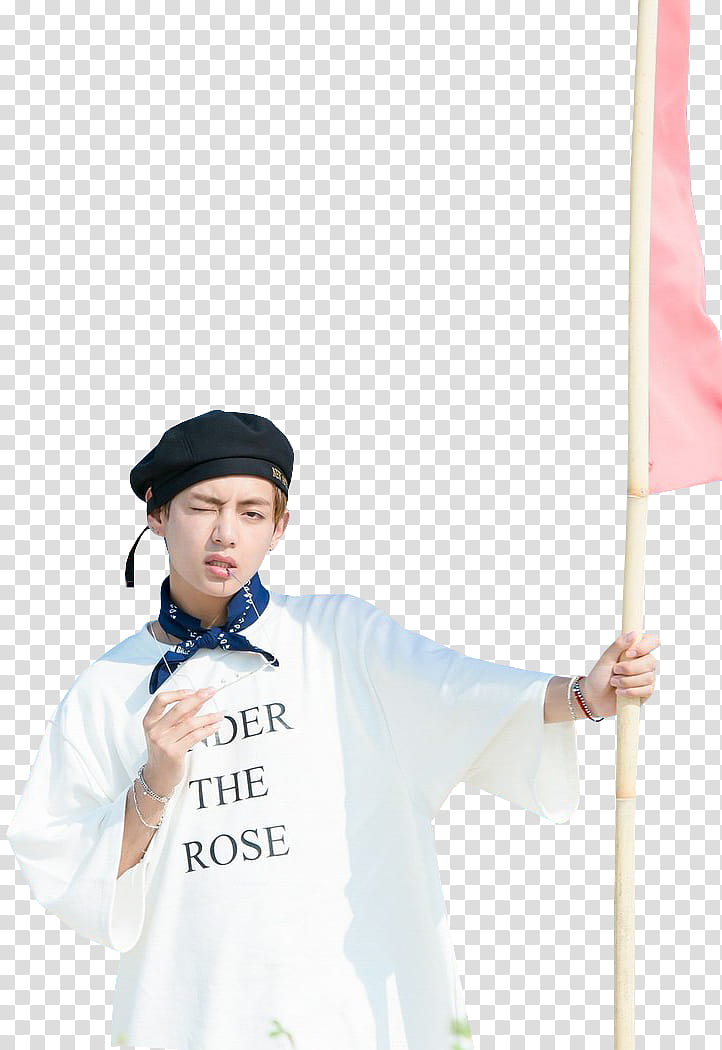 man holding flag pole transparent background PNG clipart