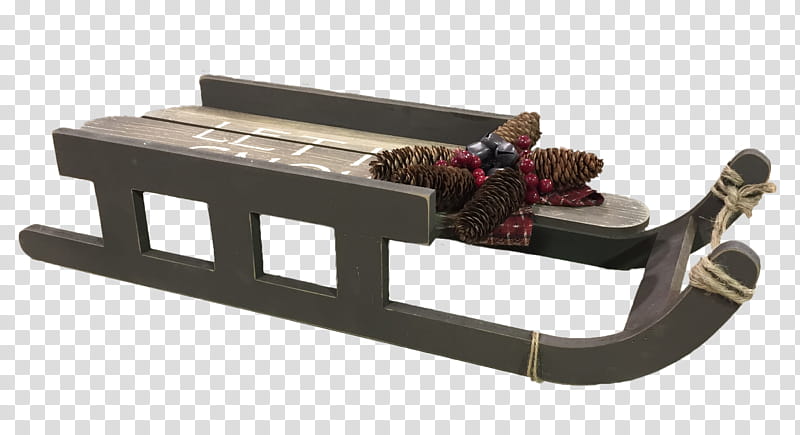 Brown sleigh free to use, gray wooden snow sleigh transparent background PNG clipart