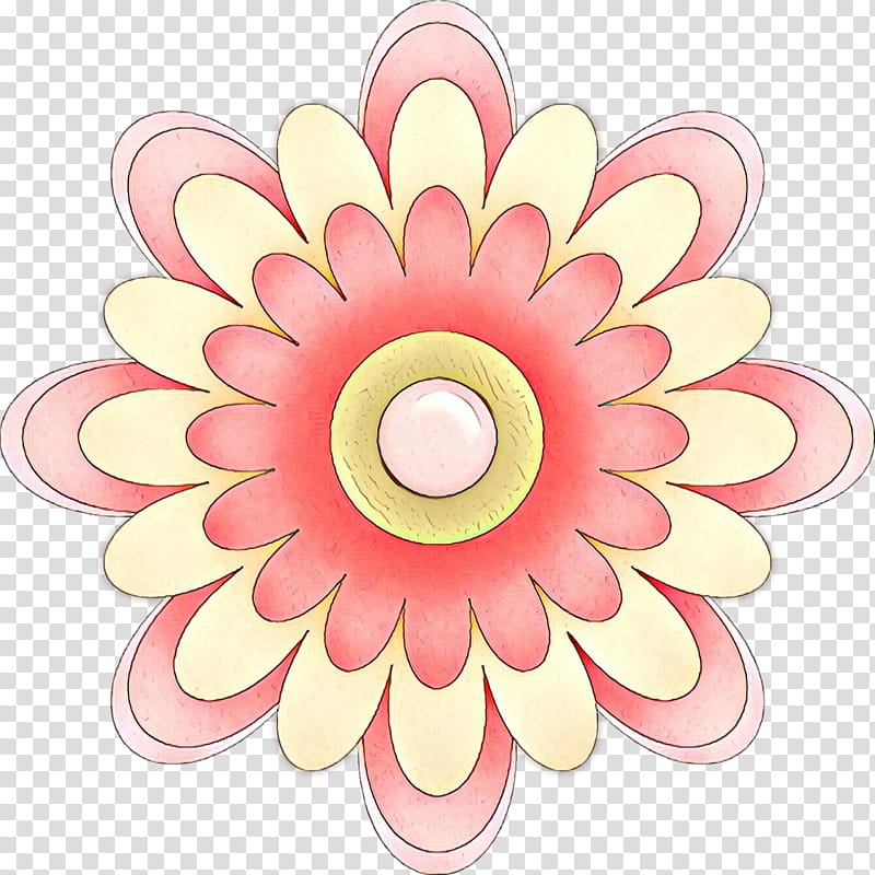 petal flower pink gerbera, Cartoon, Plant, Circle, Peach, Wheel transparent background PNG clipart