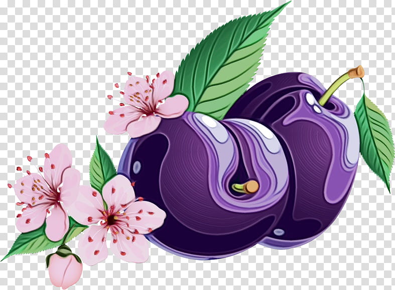plant purple violet lilac flower, Watercolor, Paint, Wet Ink, Leaf transparent background PNG clipart