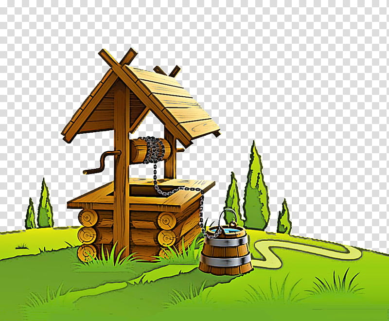 natural landscape grass house shed tree, Log Cabin, Building, Cottage, Roof, Plant, Farm, Hut transparent background PNG clipart