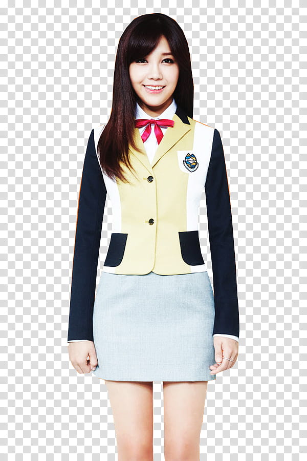 Apink for Skoolooks HD, standing woman wearing uniform transparent background PNG clipart