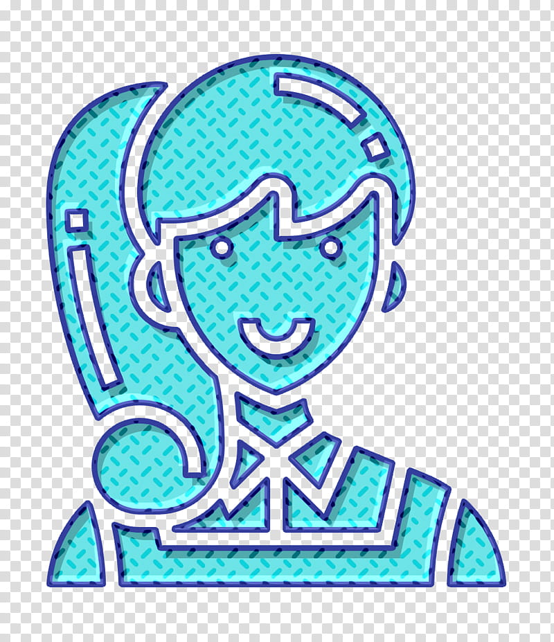 Administrator icon Professions and jobs icon Careers Women icon, Aqua, Turquoise, Teal, Line Art transparent background PNG clipart