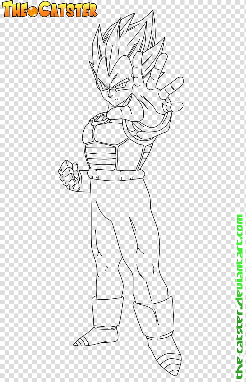 Vegeta ssj line art transparent background PNG clipart