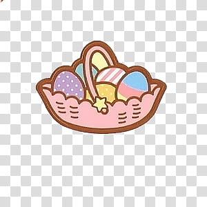 decorative eggs on pink basket illustration transparent background PNG clipart