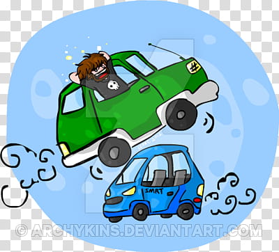 Kyle ramping a smart car transparent background PNG clipart