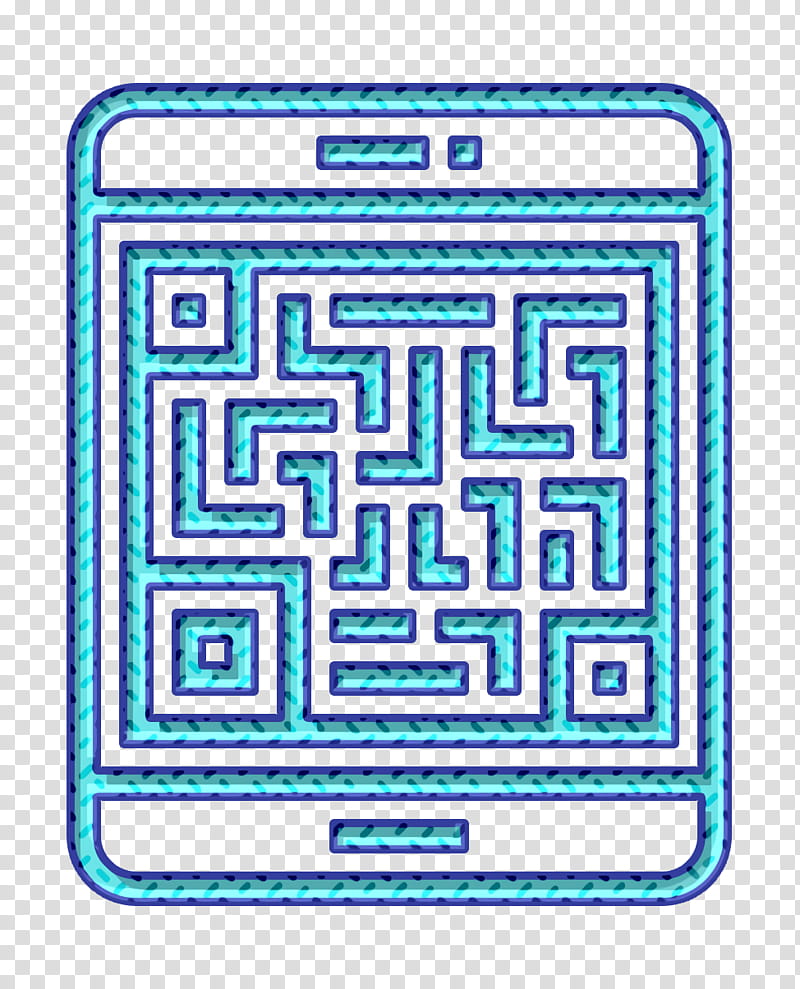 Qr code icon Qr code scan icon Digital Banking icon, Line, Square, Rectangle, Maze, Labyrinth transparent background PNG clipart