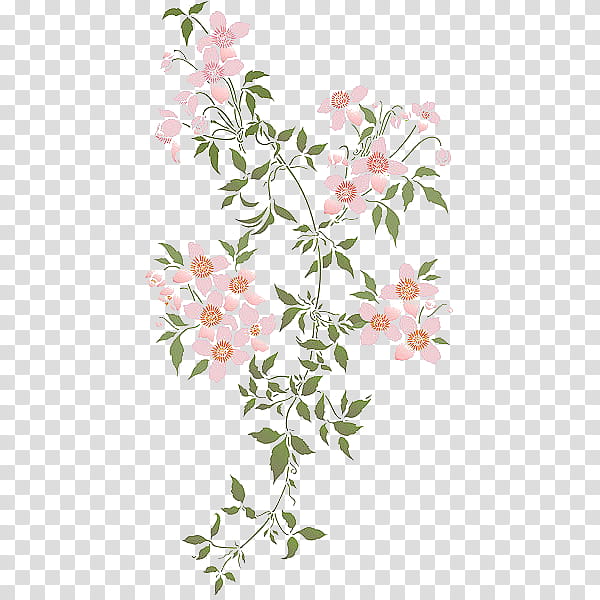 Files , pink flowers with green leaves illustration transparent background PNG clipart