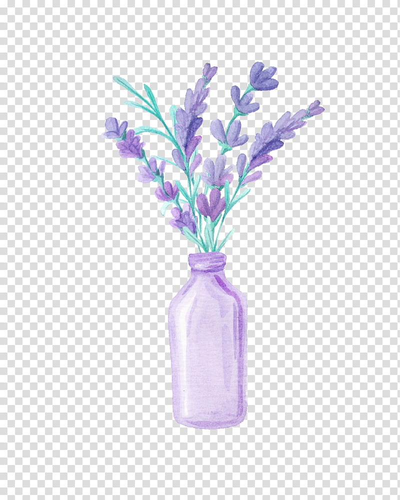 Bouquet Of Flowers Drawing, Watercolor Flowers, Watercolor Painting, Lavender, Floral Design, Vase, Flower Bouquet, Purple transparent background PNG clipart