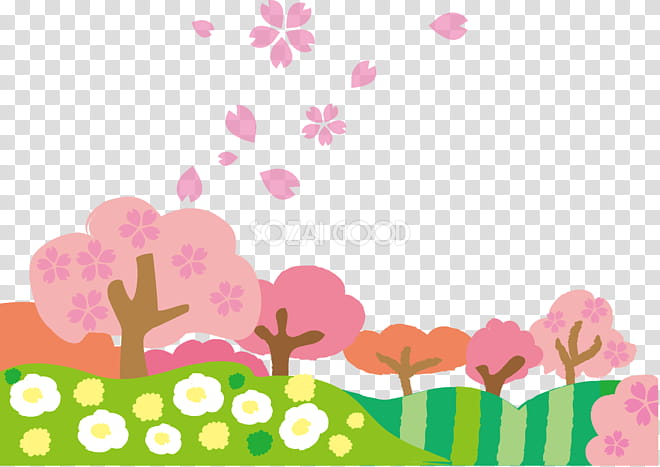 Flower Background Autumn Border, Spring
, Cherry Blossom, Hanami, Season, Silhouette, Snow, Japan transparent background PNG clipart