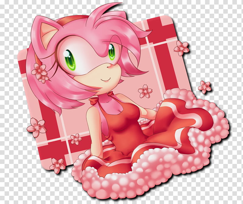 Amy Rose, pink haired female character illustration transparent background PNG clipart