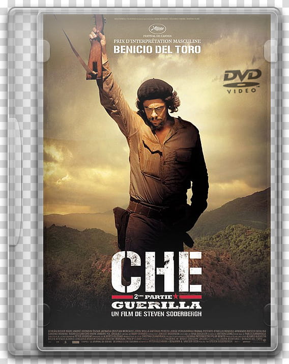 DVD movies icon, che part copy, Che partie Guerilla DVD case cover transparent background PNG clipart