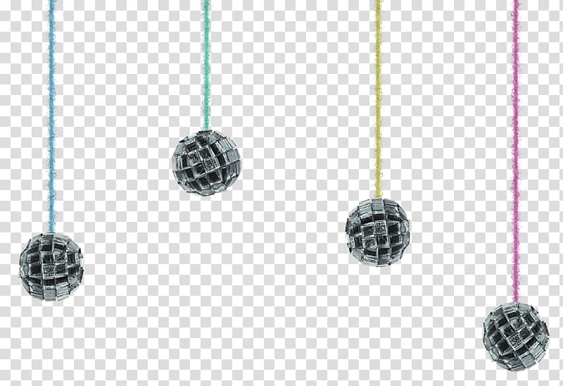 disco fever, four gray hanging decors transparent background PNG clipart