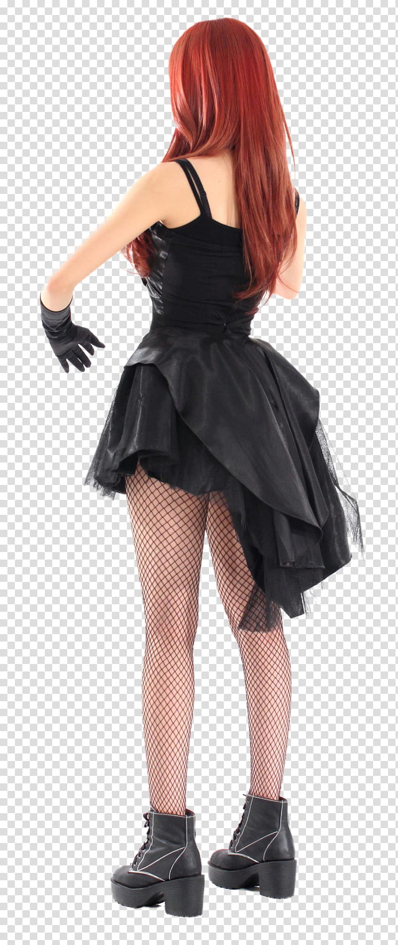 T ara, woman in black high-low dress transparent background PNG clipart