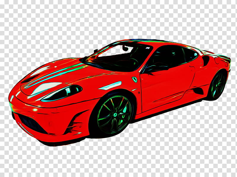 land vehicle vehicle car supercar sports car, Watercolor, Paint, Wet Ink, Ferrari F430 Challenge, Race Car transparent background PNG clipart