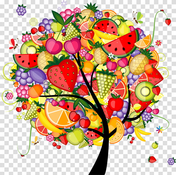 Floral Flower, Fruit Tree, Vegetable, Wall Decal, Painting, Peach, Lemon, Fruit Vegetable transparent background PNG clipart
