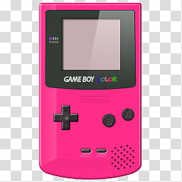pink and black Nintendo Game Boy Color turned-off transparent background PNG clipart