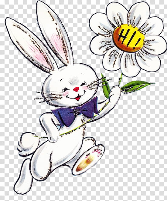 Flower Line Art, Rabbit, Hare, Easter Bunny, Floral Design, M02csf, Cut Flowers, Drawing transparent background PNG clipart