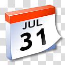 WinXP ICal, July  calendar transparent background PNG clipart
