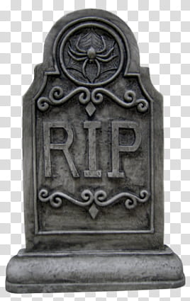 Halloween, grey concrete RIP tombstone transparent background PNG