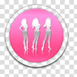 pretty pink icons, , three standing women art transparent background PNG clipart