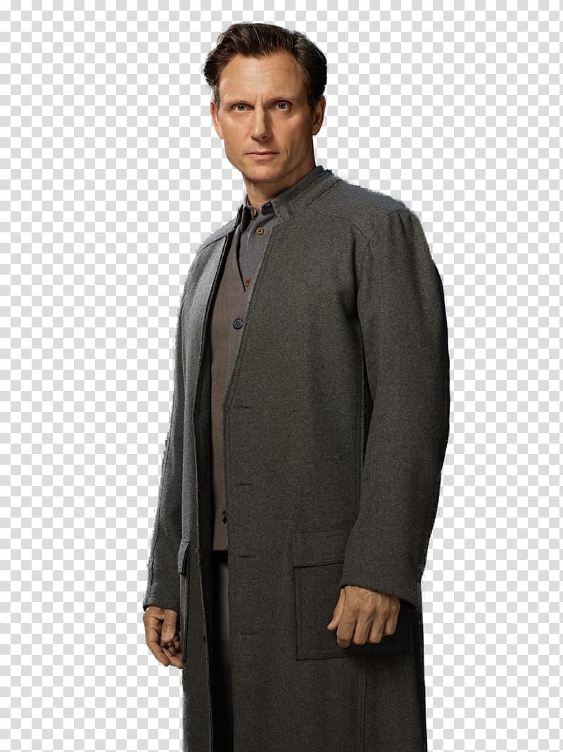 Divergent, man wearing gray coat transparent background PNG clipart