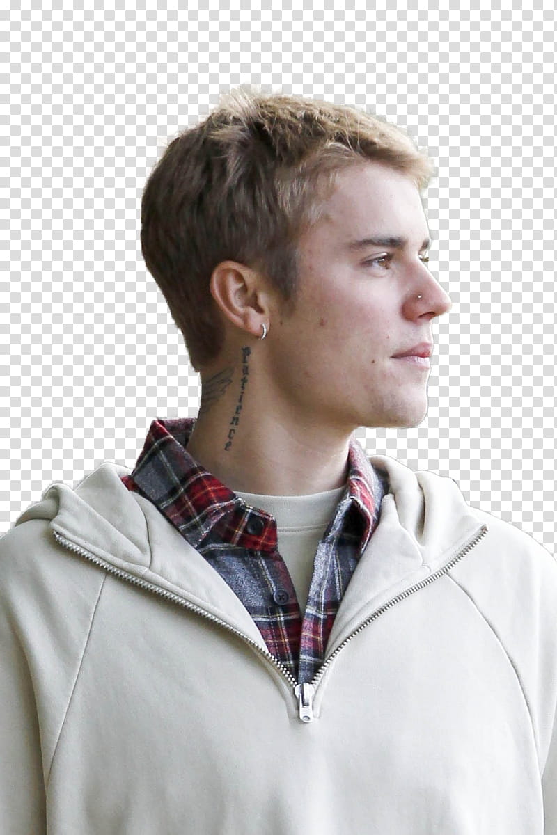 Justin Bieber, Justin Bieber in white half-zip hoodie transparent background PNG clipart