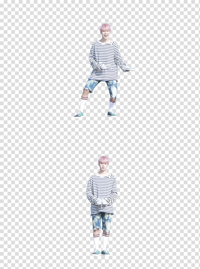 man wearing white striped shirt and denim shorts transparent background PNG clipart