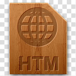 Wood icons for file types, htm, HTM logo transparent background PNG clipart