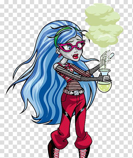 Monster High, blue haired woman holding chemical glass illustration transparent background PNG clipart